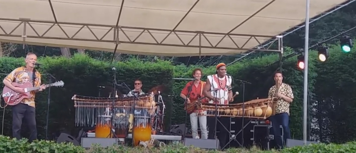 Optreden van Bouba Band, afrikaanse muziek